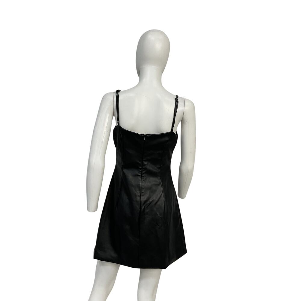 Bardot Vegan Leather Black Anabelle Size M Dress - Picture 3 of 6